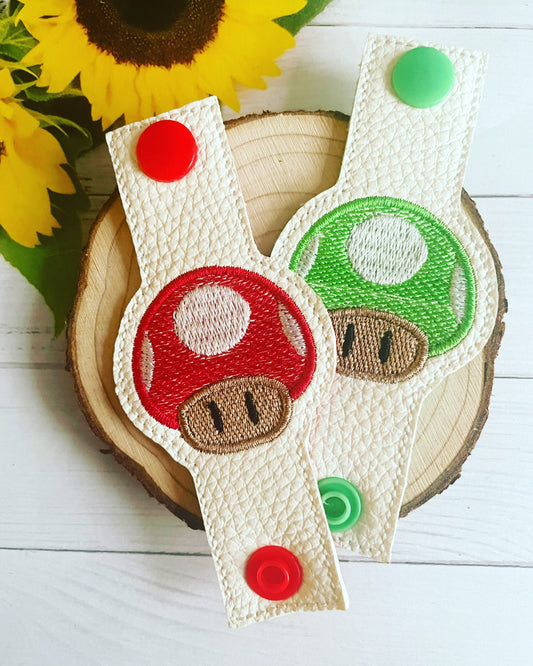 Mario inspired power up mushrooms pair of shoe charms